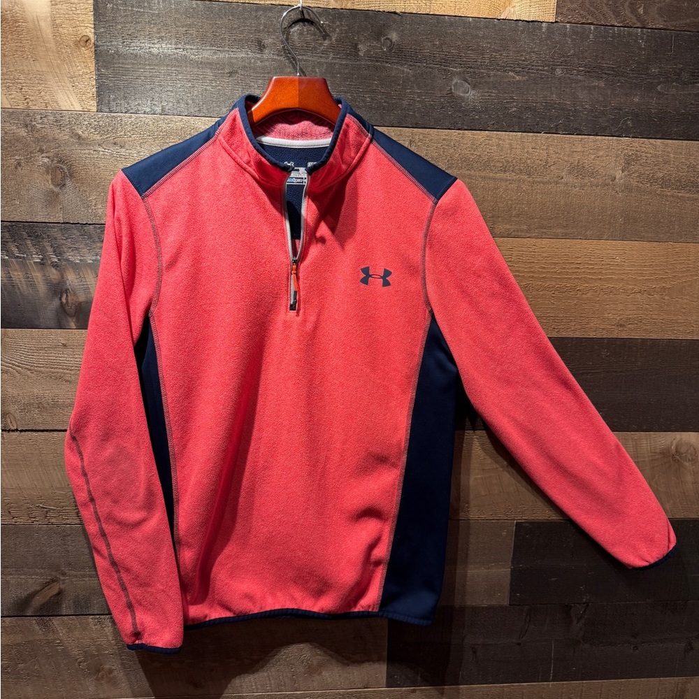 Under Armour ColdGear Navy and Orange 1/4 zip Pullover